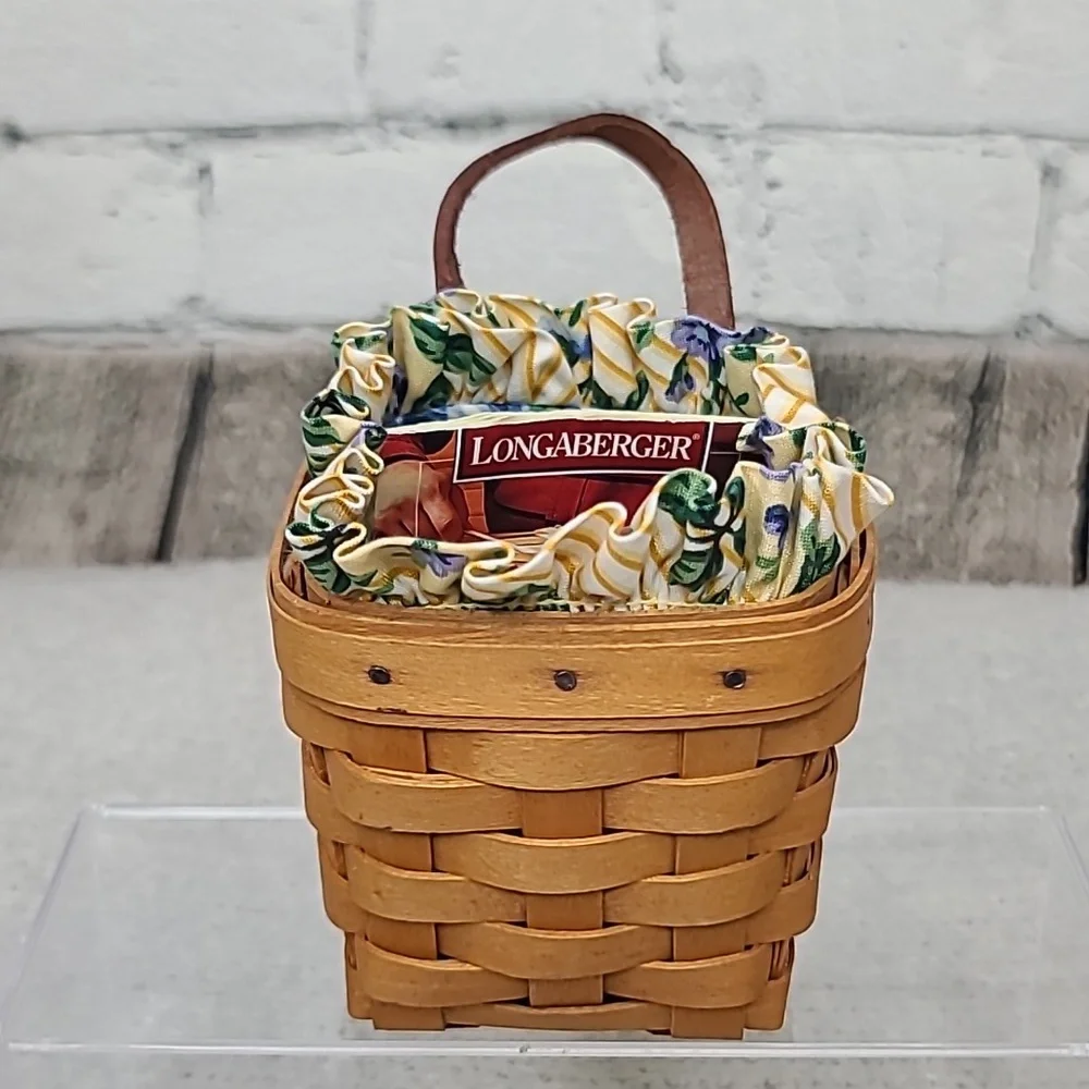 Longaberger Handmade Vintage '98 Small Chive Hanging Basket 15211 w/Liner/Insert